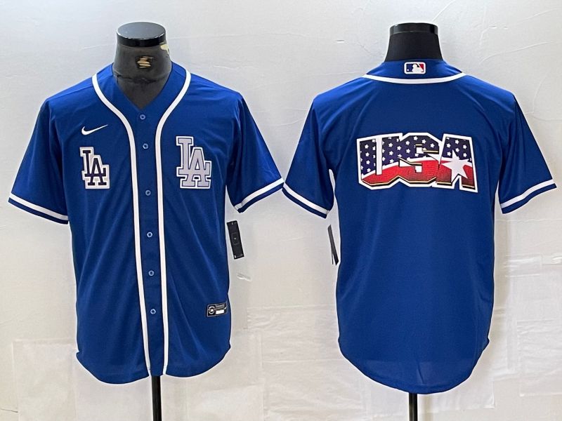 Men Los Angeles Dodgers Blank Blue Second generation joint name Nike 2024 MLB Jersey style 4